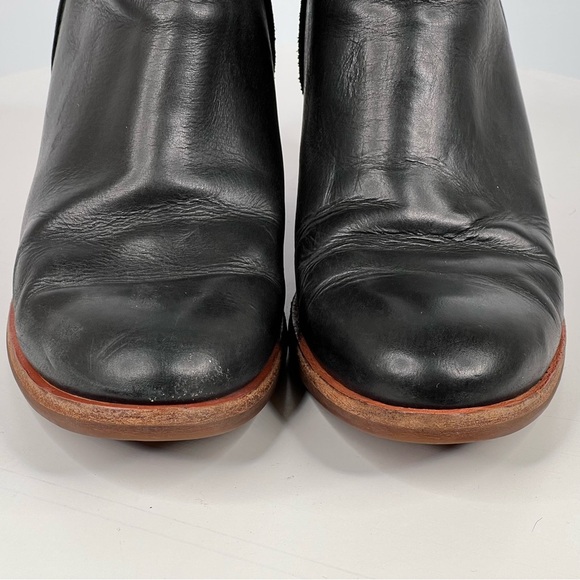 Kork-Ease Chandra Booties Black Leather Ankle Boots Stacked Heel Boho Indie 7.5 - Picture 13 of 15